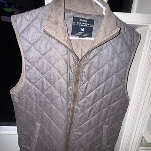 Southern Marsh Quilted Vest in Brown and Tan